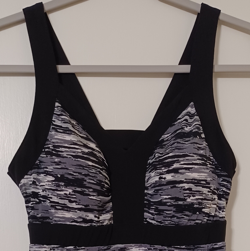 Sleeveless Dress by Tek Gear Black White Grey